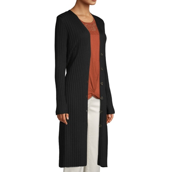 Button Front Ribbed Cardigan - Picture 4 of 5